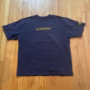 Vintage Abercrombie And Fitch A&F T-shirt Mens Size XL SpellOut Logo Blue Yellow